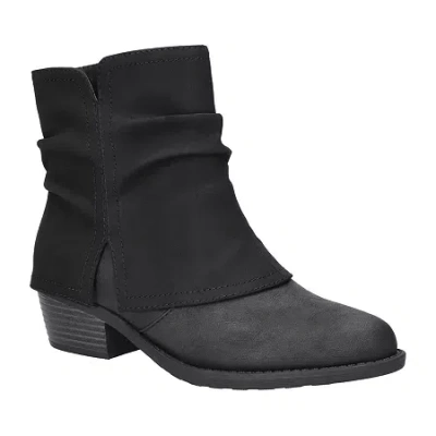 Easy Street Womens Kudos Stacked Heel Booties In Black