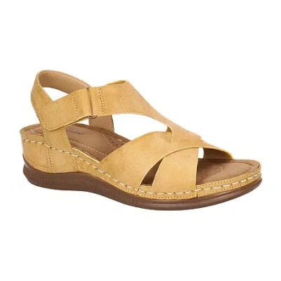 Easy Street Womens Lani Wedge Sandals In Purple