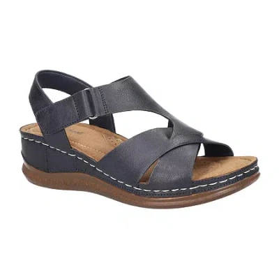 Easy Street Womens Lani Wedge Sandals In Blue
