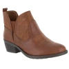 Easy Street Womens Legend Block Heel Booties In Brown