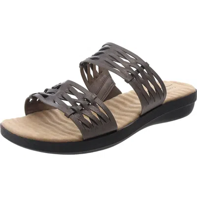 Easy Street Womens Lightweight Slide Sandals In Silver