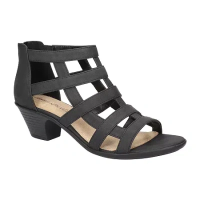 Easy Street Womens Marg Heeled Sandals In Black