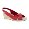 Easy Street Womens Maureen Wedge Sandals In Red