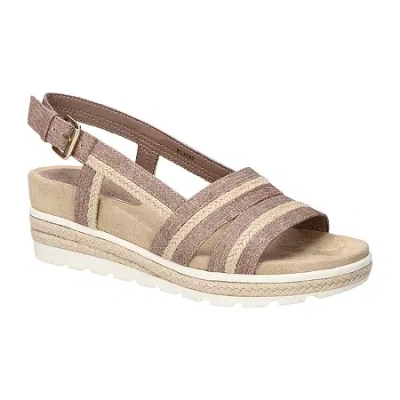 Easy Street Womens Mel Wedge Sandals In Brown