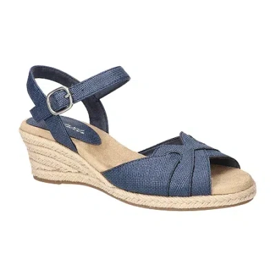 Easy Street Womens Miramar Wedge Sandals In Blue