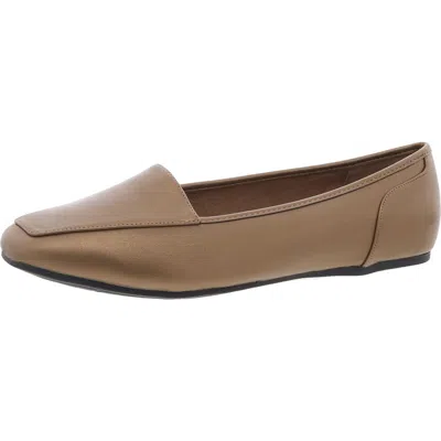 Easy Street Womens Padded Insole Faux Leather Loafers In Gold