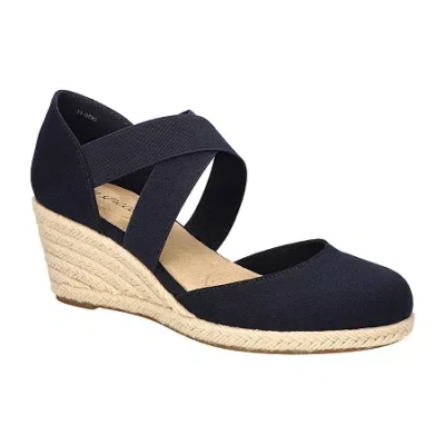 Easy Street Pari Espadrille Platform Wedge In Black