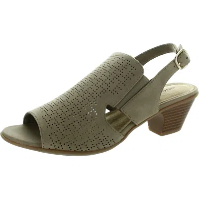 Easy Street Womens Perforated Man Made Ankle Strap In White