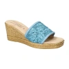 Easy Street Womens Ricci Wedge Sandals In Blue