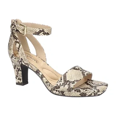 Easy Street Womens Ro Heeled Sandals In Animal Print
