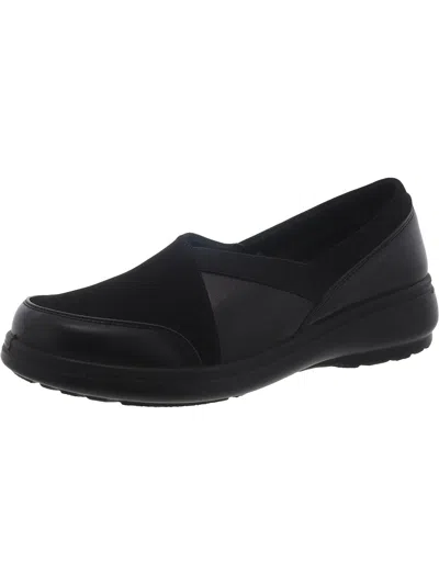 Easy Street Womens Round Toe Casual Flat Shoes In Black
