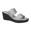 Easy Street Selva Platform Wedge Slide Sandal In Silver