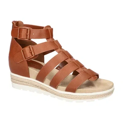 Easy Street Womens Simone Wedge Sandals In Brown