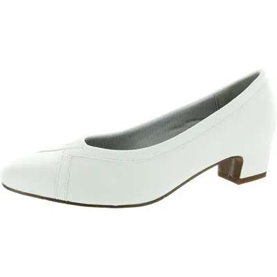 EASY STREET WOMENS SOLID LEATHER BLOCK HEELS
