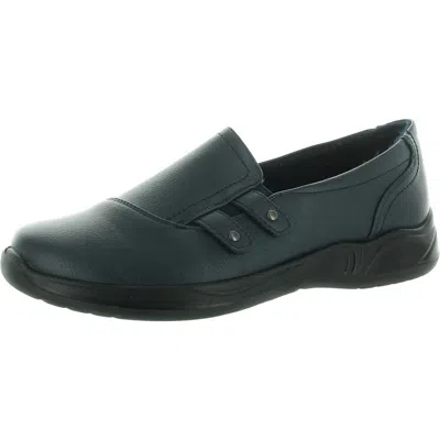 Easy Street Womens Solid Man Made Flat Shoes In Blue