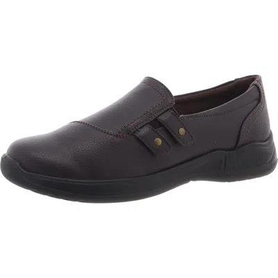 Easy Street Womens Solid Man Made Flat Shoes In Brown