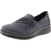 Easy Street Womens Solid Manmade Loafers In Blue