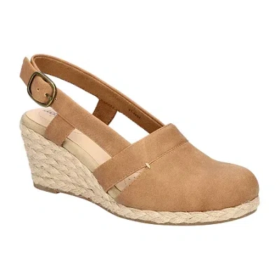 Easy Street Stargaze Womens Ankle Strap Closed Toe Espadrilles In Tan