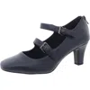 Easy Street Willis Womens Faux Suede Padded Insole Mary Janes In Blue