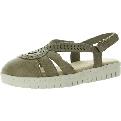Easy Street Womens Strappy Man Made Ankle Strap In Grey