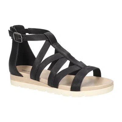 Easy Street Womens Vila Wedge Sandals In Black
