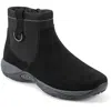 Easy Street Womens Leather Pull On Booties In Black
