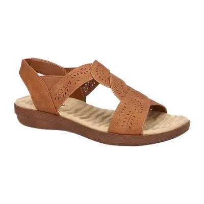 Easy Street Womens Weare Wedge Sandals In Brown