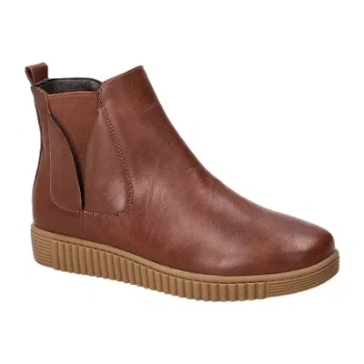 Easy Street Womens Wyatt Flat Heel Booties In Brown