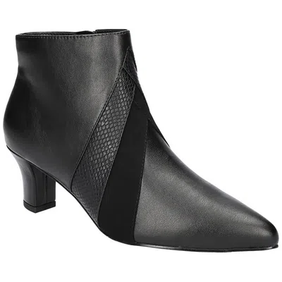Easy Street Womens Zipper Faux Leather Booties In Black