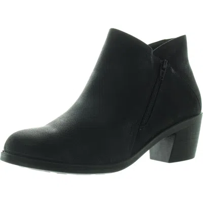 Easy Street Womens Zipper Faux Leather Booties In Black
