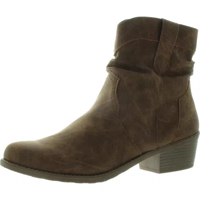 Easy Street Womens Zipper Man Made Ankle Boots In Multi