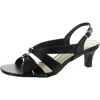 Easy Street Zazie Womens Comfort Insole Faux Leather Kitten Heels In Black