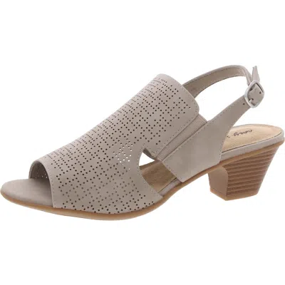Easy Street Zelma Womens Buckle Faux Leather Slingback Sandals In Grey