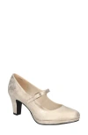 Easy Street Zest Womens Adjustable Manmade Mary Jane Heels In Soft Gold