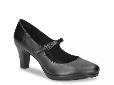 Easy Street Zest Womens Faux Leather Buckle Mary Jane Heels In Black Croco