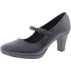 Easy Street Womens Adjustable Faux Leather Mary Jane Heels In Blue