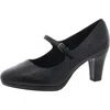 Easy Street Zest Womens Faux Leather Buckle Mary Jane Heels In Black
