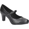 Easy Street Zest Womens Pattern Man Made Mary Jane Heels In Black