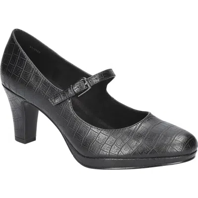 Easy Street Zest Womens Pattern Man Made Mary Jane Heels In Black Croco