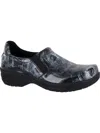 Easy Works By Easy Street Bind Womens Patent Leather Slip Resistant Clogs In Black
