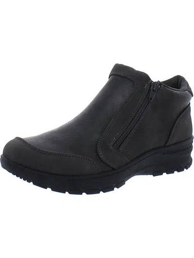 Easy Works By Easy Street Jovi Womens Double Zipper Ankle Boots In Black