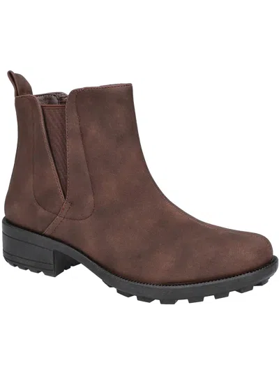 Easy Works By Easy Street Koko Womens Comfort Pull On Ankle Boots In Brown