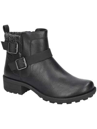 Easy Works By Easy Street Kourt Womens Faux Leather Slip Resistant Work & Safety Boot In Black