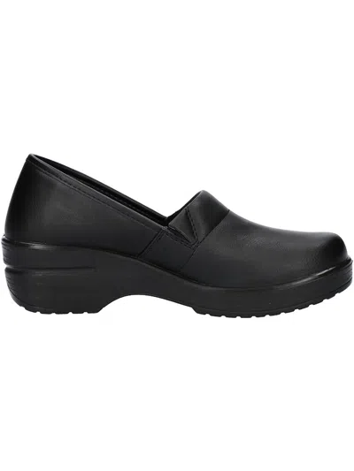 Easy Works By Easy Street Laurie Womens Faux Leather Slip On Clogs In Black