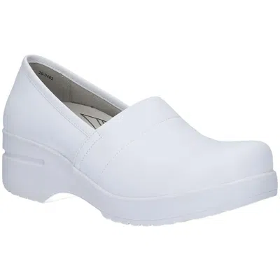Easy Works By Easy Street Laurie Womens Slip On Mules Clogs In White