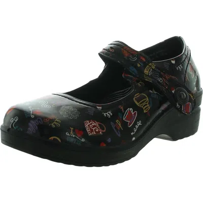 Easy Works By Easy Street Let See Womens Faux Leather Slip On Clogs In Multi