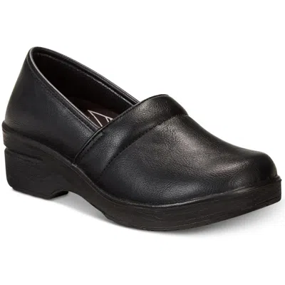 Easy Works By Easy Street Lyndee Womens Slip Resistant Manmade Clogs In Black