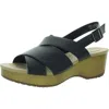 Easy Works By Easy Street Raffey Womens Strappy Open Toe Ankle Strap In Blue