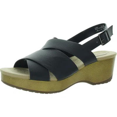 Easy Works By Easy Street Raffey Womens Strappy Open Toe Ankle Strap In Blue