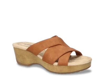 Easy Works By Easy Street Ren Sandal In Brown